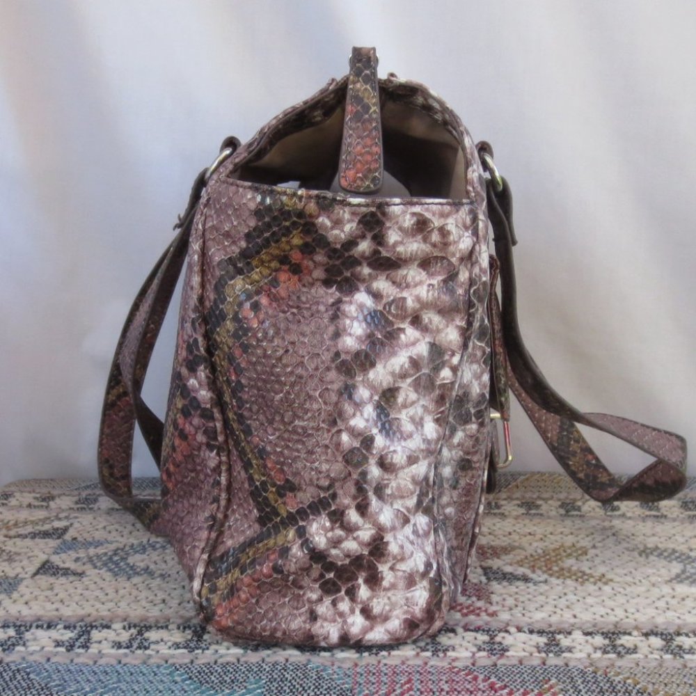 Nine West Brown Rose Python Pattern Faux Snakeski… - image 3